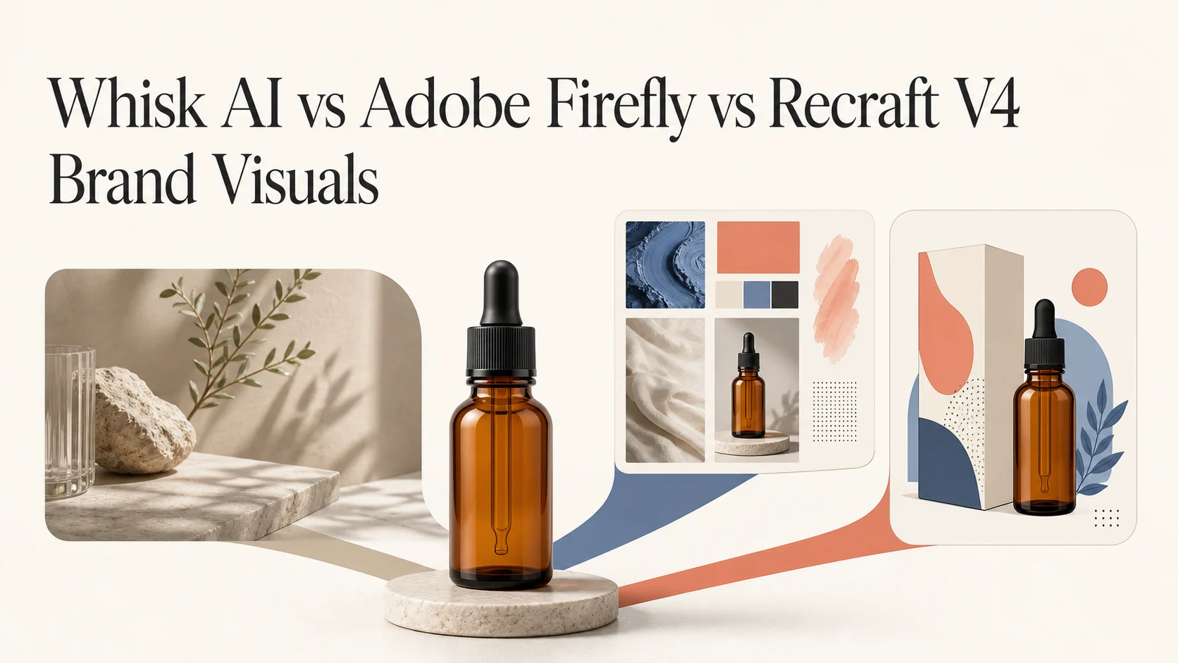 Editorial cover comparing Whisk AI, Adobe Firefly, and Recraft V4 for brand visuals.