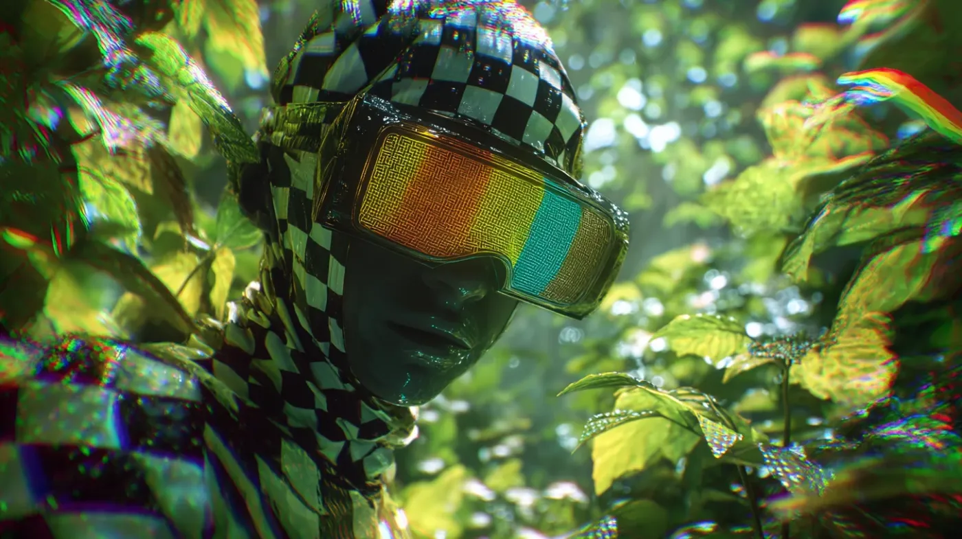 Glowing virtual reality in a jungle